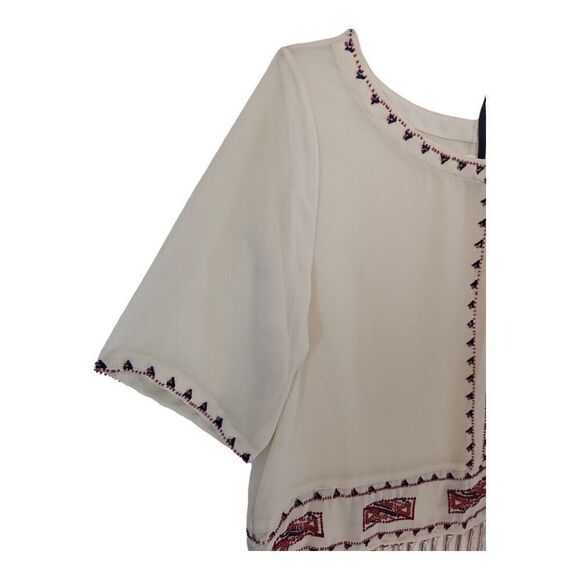 Chelsea & Violet Anthropologie Beaded Bohemian Fringe Blouse Size S - Picture 4 of 11